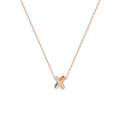 CHAUMET - Liens缘系·一生 - 项链 - 玫瑰金吊坠，彩宝和钻石 - 085816