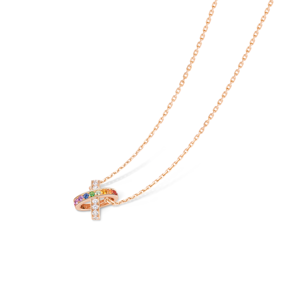 CHAUMET - Liens缘系·一生 - 项链 - 玫瑰金吊坠，彩宝和钻石 - 085816
