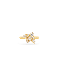 Bague en or jaune, diamants