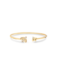 Yellow gold bracelet, diamonds