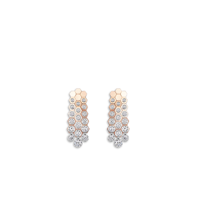 CHAUMET - BEE DE CHAUMET - BOUCLES D'OREILLES - Boucles d'oreilles en or rose et or blanc, diamants - 085837