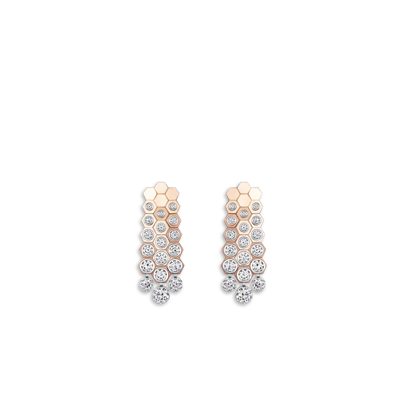 CHAUMET - BEE DE CHAUMET - EARRINGS - Rose gold and white gold earrings, diamonds - 085837