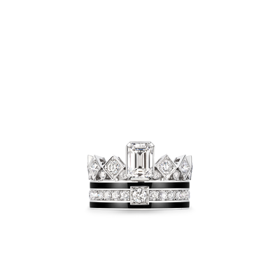 CHAUMET - JOSÉPHINE - BAGUE - Bague en or blanc, céramique et diamants - 085848