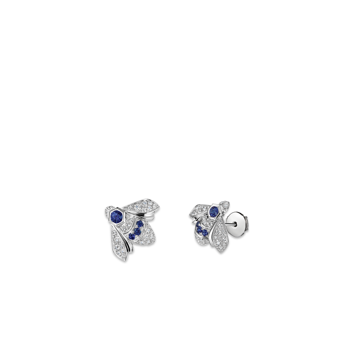 CHAUMET - BEE DE CHAUMET - BOUCLES D'OREILLES - Boucles d'oreilles en or blanc, saphir et diamant - 085980
