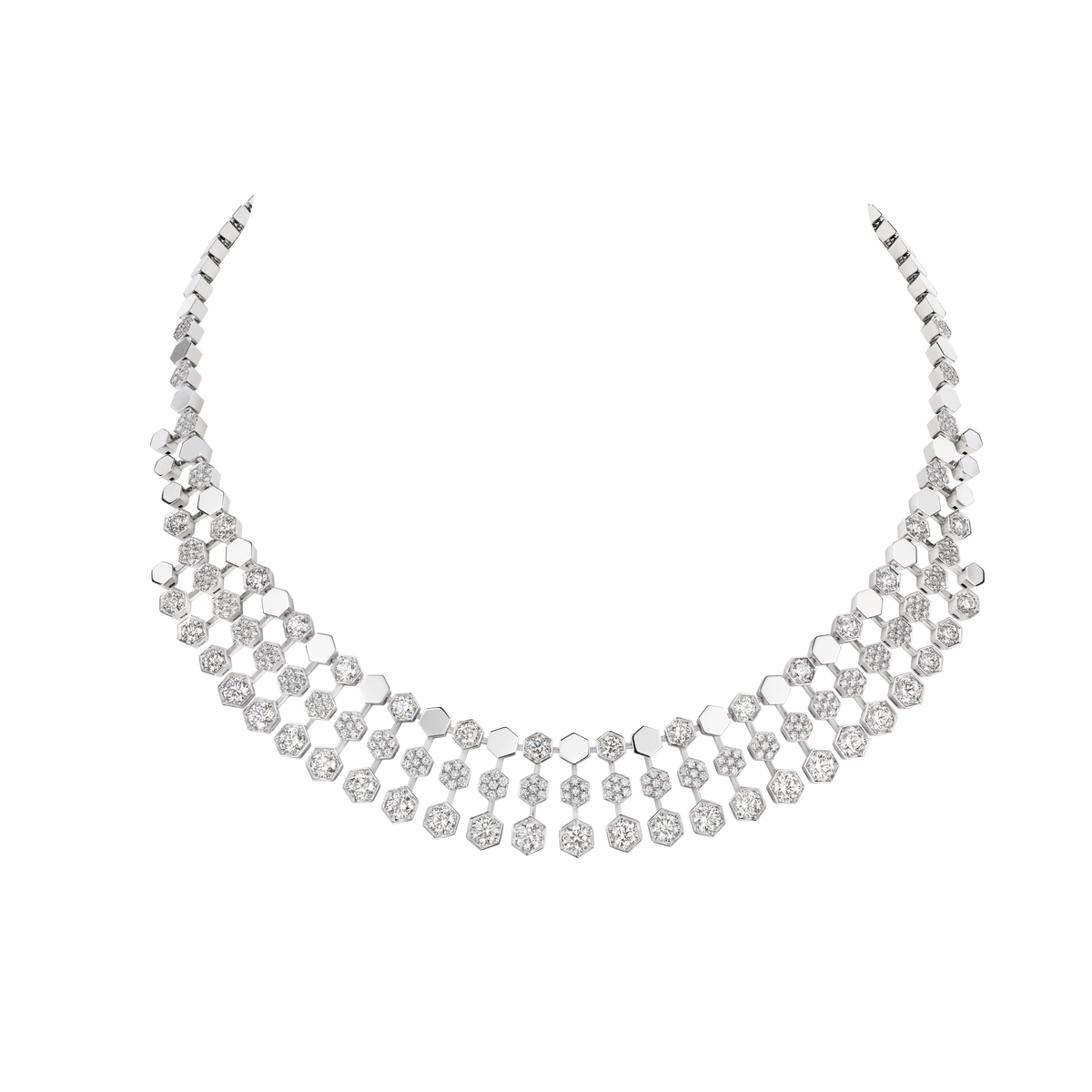 CHAUMET - BEE DE CHAUMET - NECKLACE - Flexible white gold necklace, diamonds - 086026