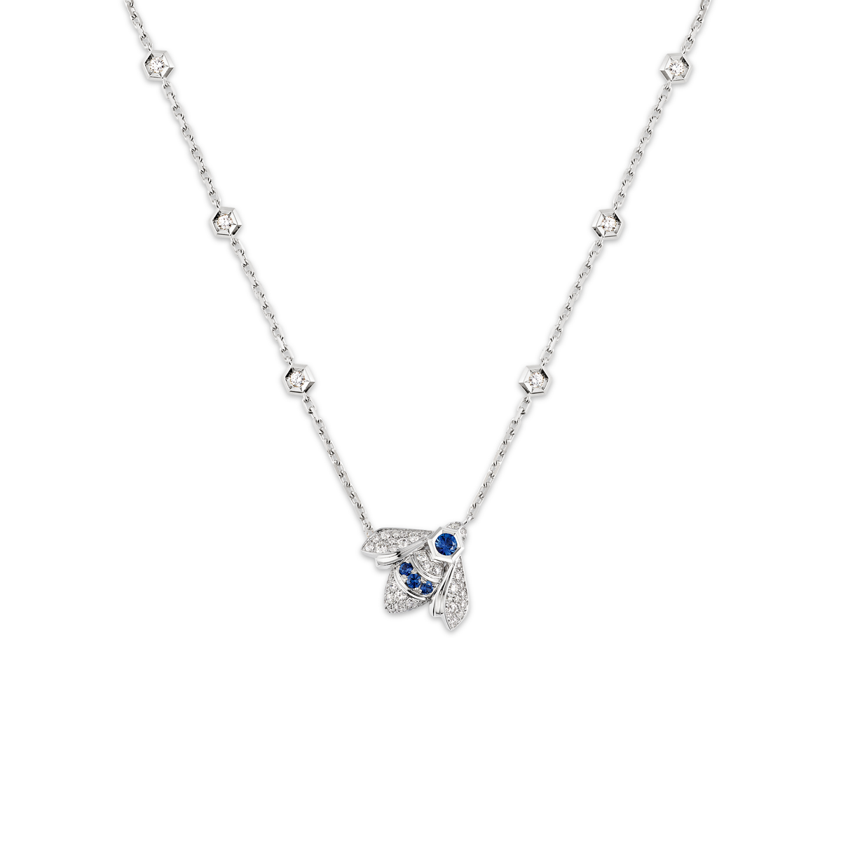 CHAUMET - Bee de Chaumet蜂格 - 项链 - 白金吊坠，蓝宝石和钻石 - 086075