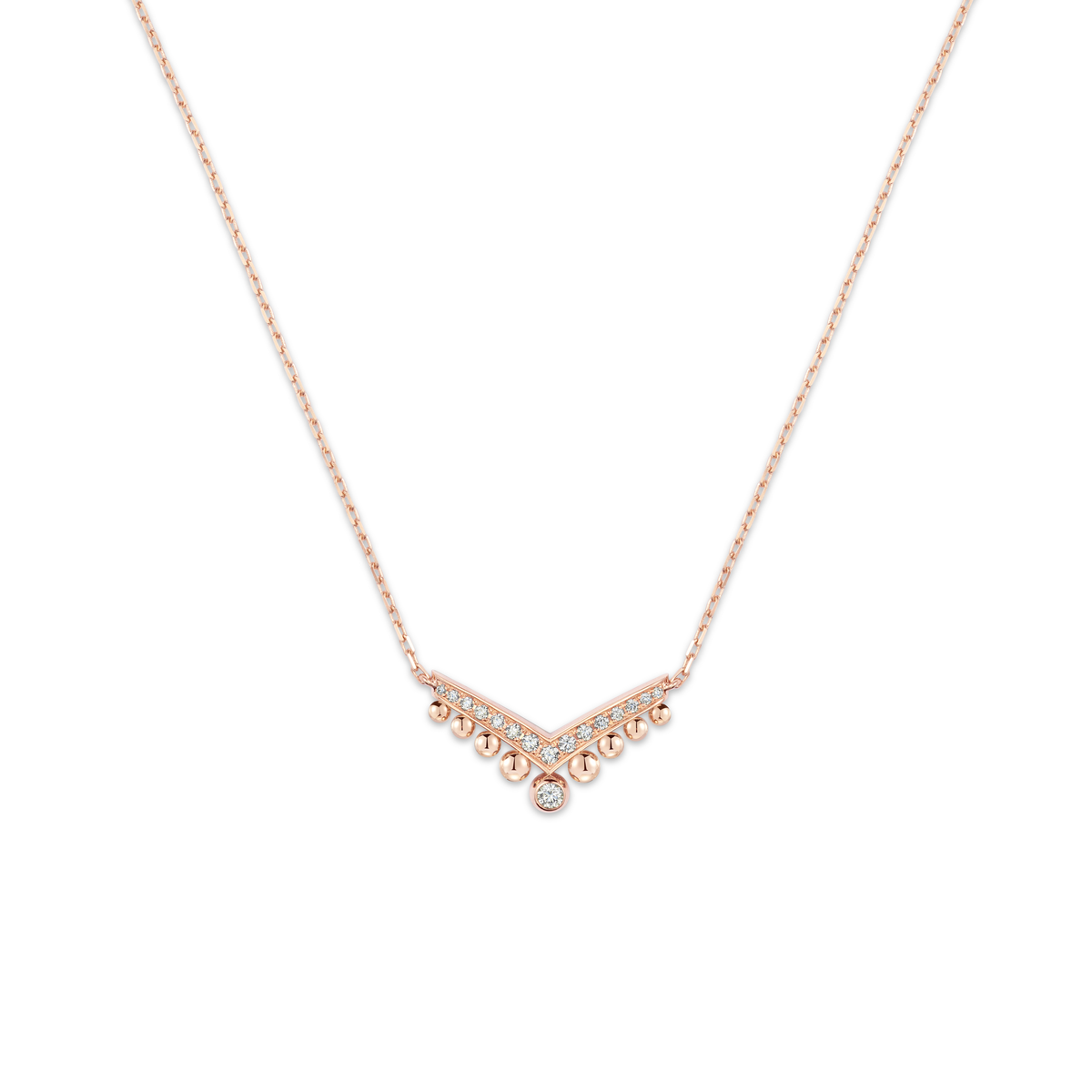 CHAUMET - Joséphine约瑟芬 - 项链 - 玫瑰金吊坠，钻石 - 086198