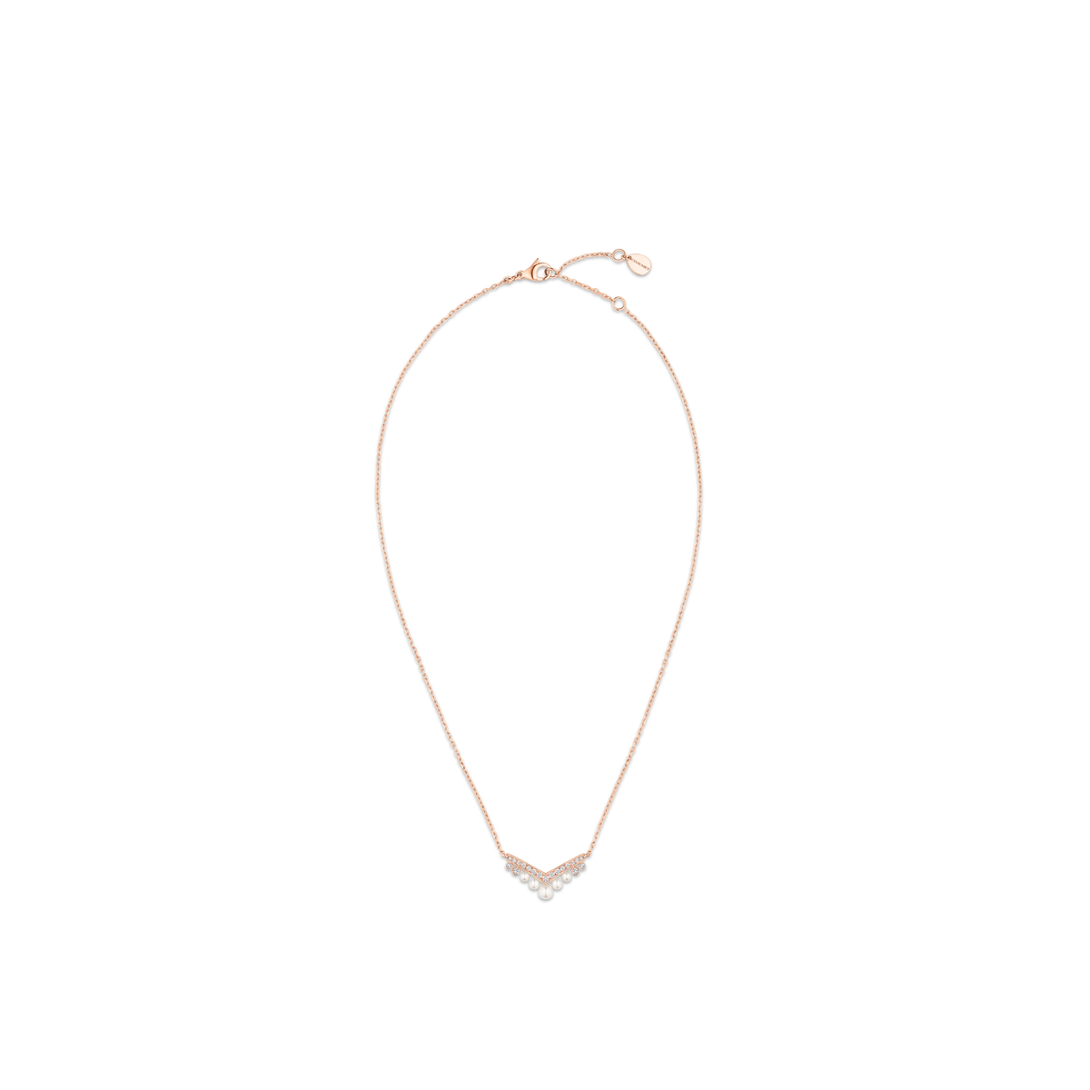 CHAUMET - Joséphine - 吊墜 - 18K玫瑰金項鏈，珍珠和鑽石 - 086202