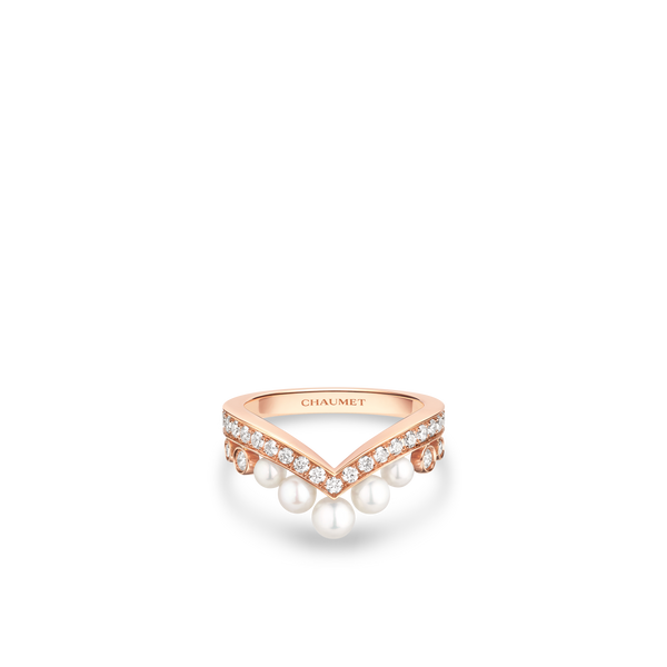 CHAUMET - Joséphine约瑟芬 - 戒指 - 玫瑰金戒指，珍珠和钻石
