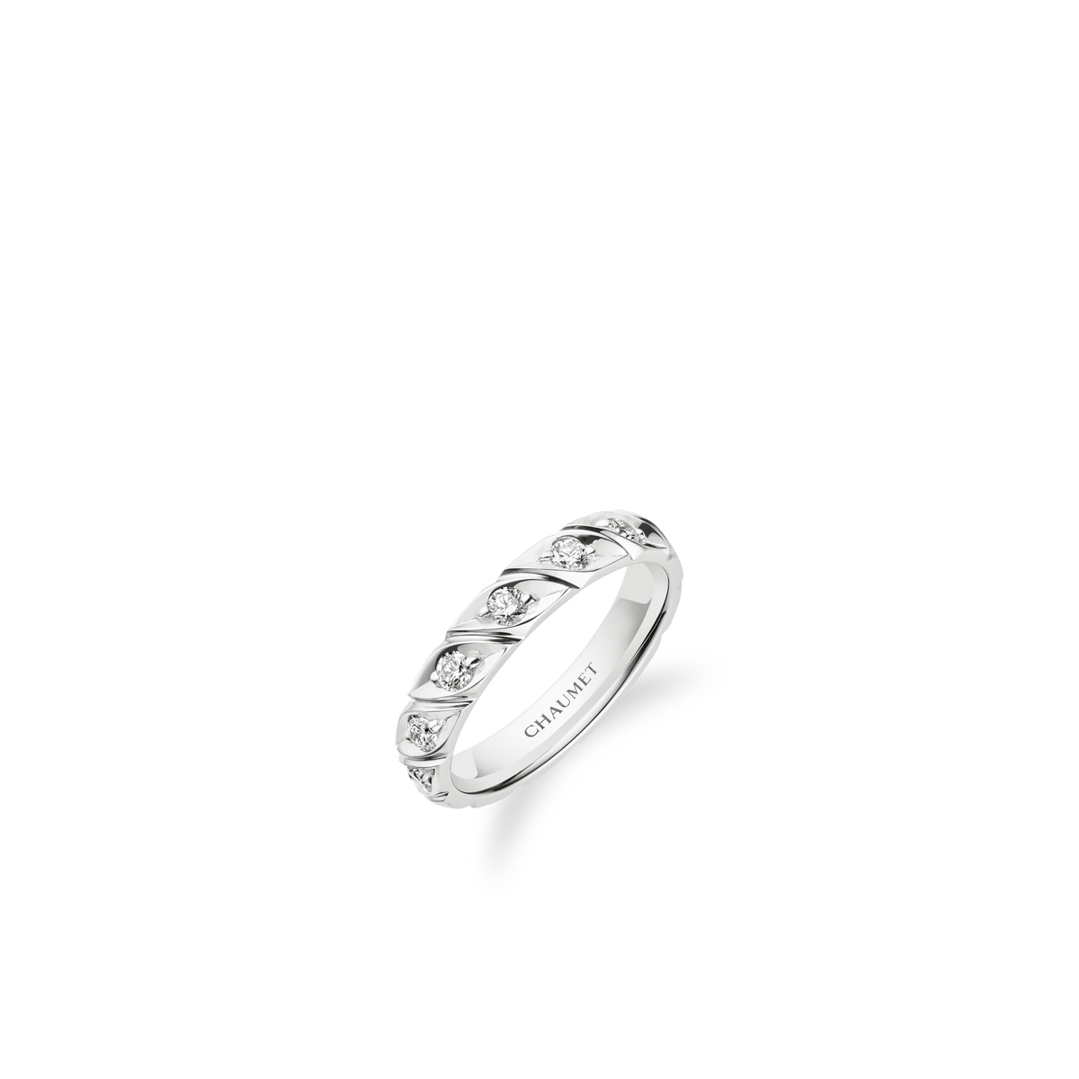 CHAUMET - TORSADE DE CHAUMET - RING - Platinum ring, 3.5 mm, diamonds - 095904