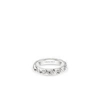 Platinum ring, 3.5 mm, diamonds