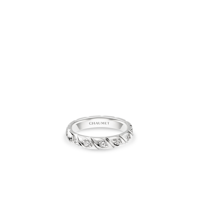 CHAUMET - TORSADE DE CHAUMET - RING - Platinum ring, 3.5 mm, diamonds - 095904