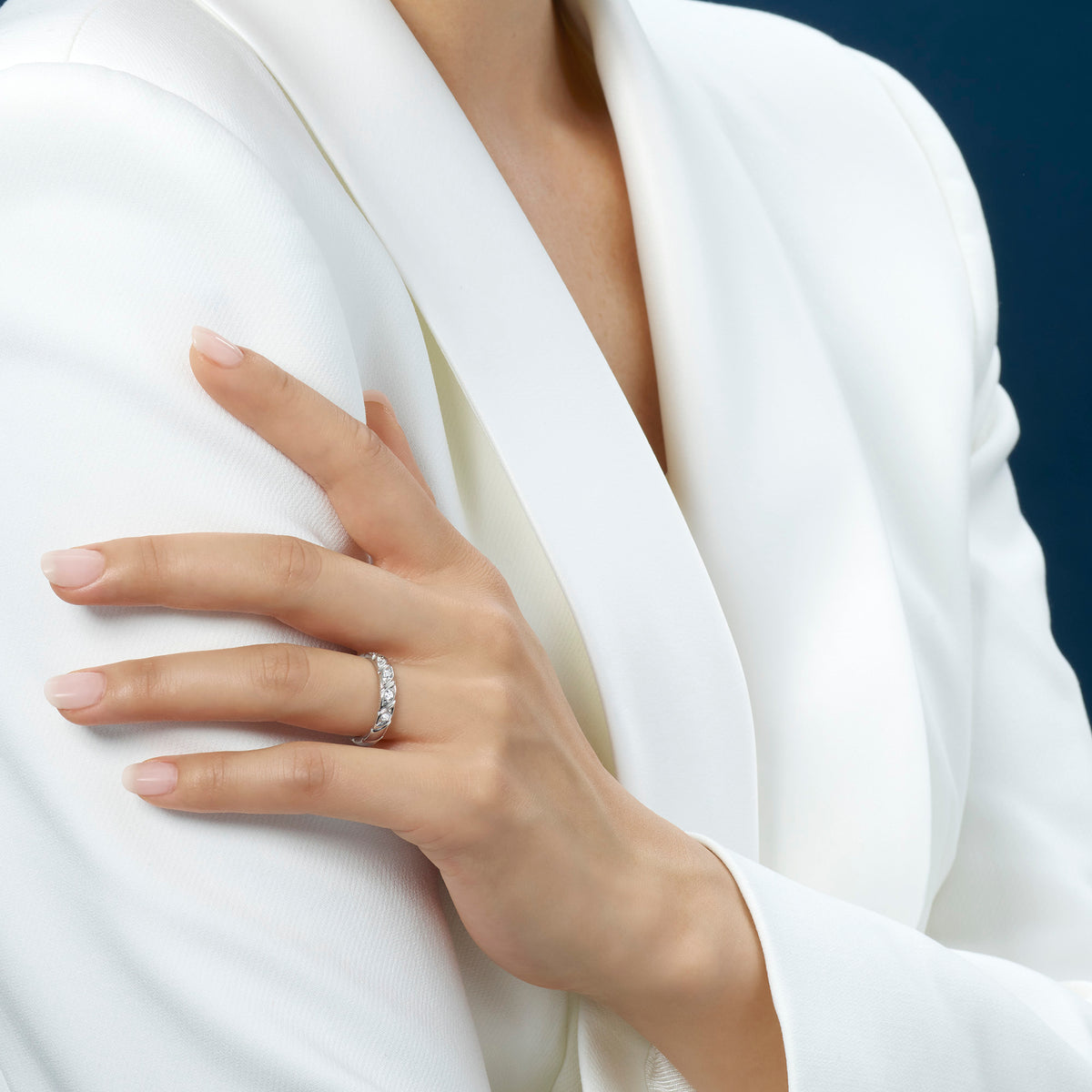 CHAUMET - TORSADE DE CHAUMET - RING - Platinum ring, 3.5 mm, diamonds - 095904