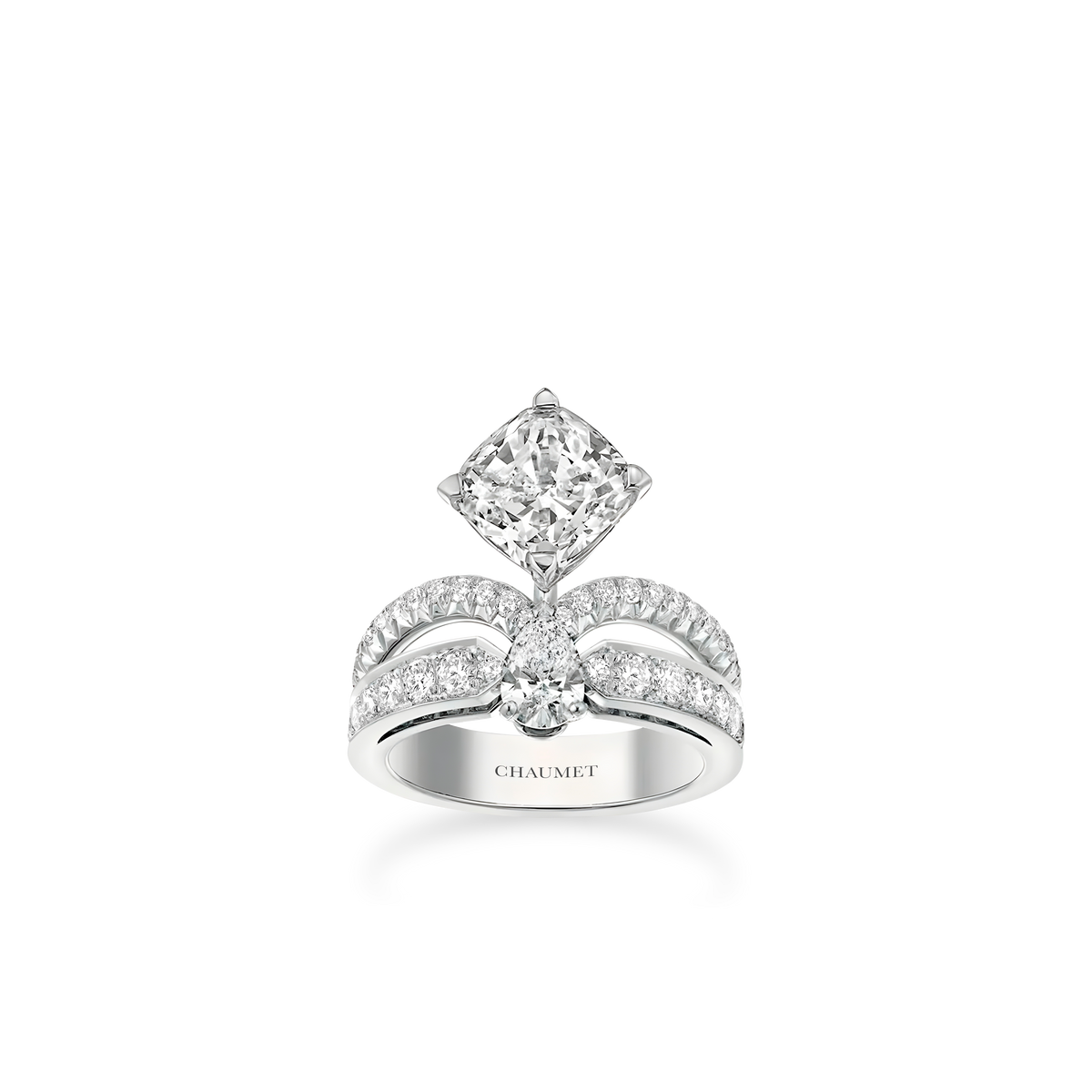 CHAUMET - JOSEPHINE - RING - Platinum solitaire ring, 3-carat diamond, diamonds - J3MZDC