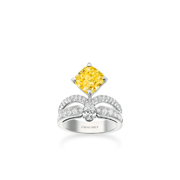 CHAUMET - جوزفين - عقد - عقد من الذهب الأبيض، حجر ألماس أصفر وألماس - 085370