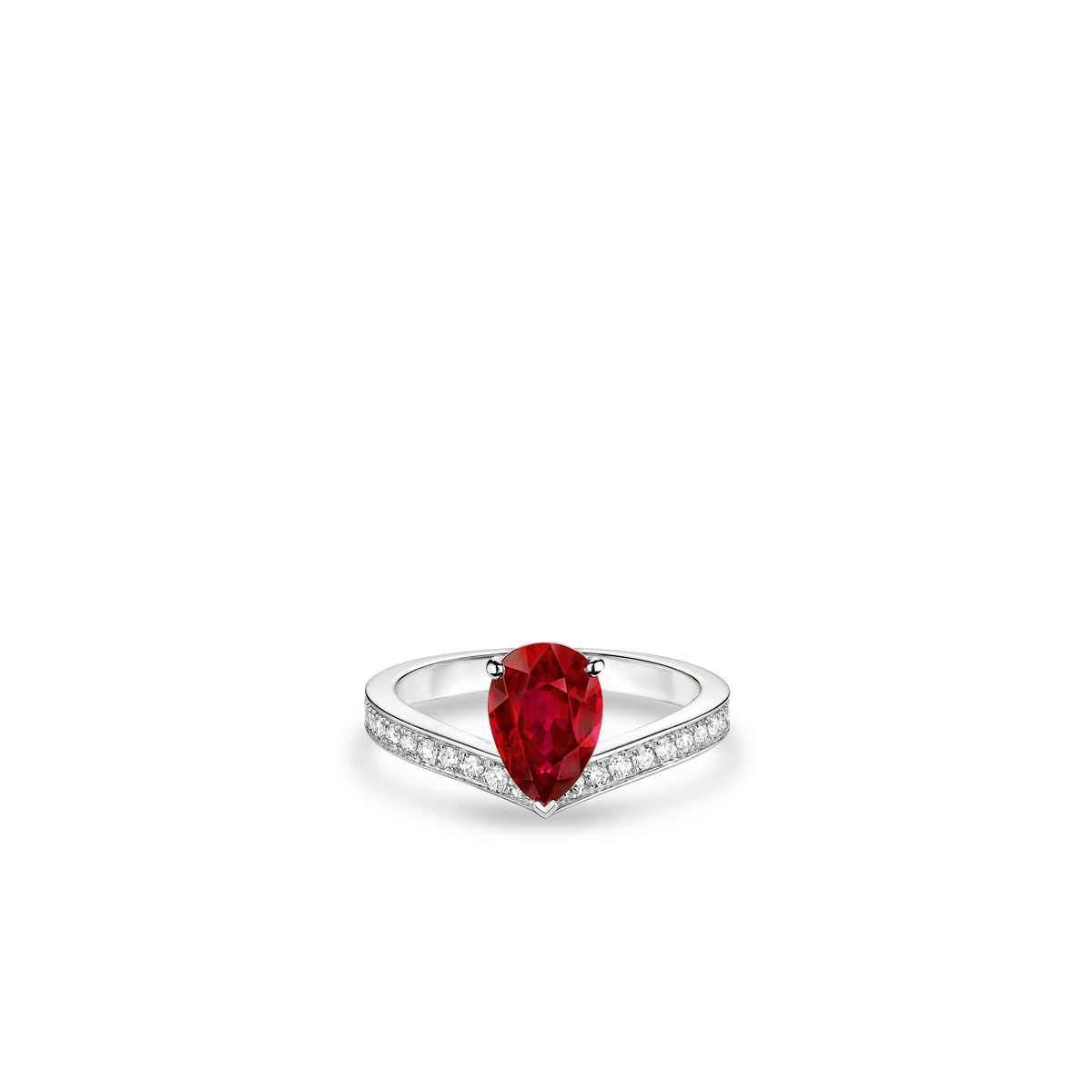 CHAUMET - Joséphine约瑟芬 - 戒指 - 铂金钻戒，1克拉红宝石，钻石 - J3OQRB