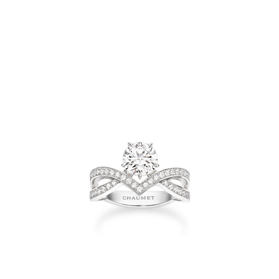 CHAUMET - JOSÉPHINE - RING - Platinum solitaire, 1 carat diamond, diamonds - J3VQ00
