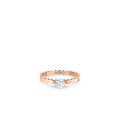 CHAUMET - BEE DE CHAUMET - BAGUE - Solitaire en or rose, diamant 0.30 carat - J4NC00
