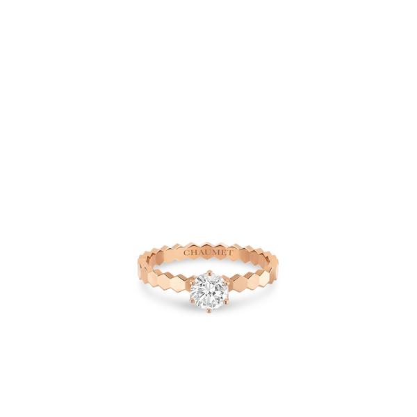 CHAUMET - BEE DE CHAUMET - RING - Rose gold solitaire ring, 0.5-carat diamond