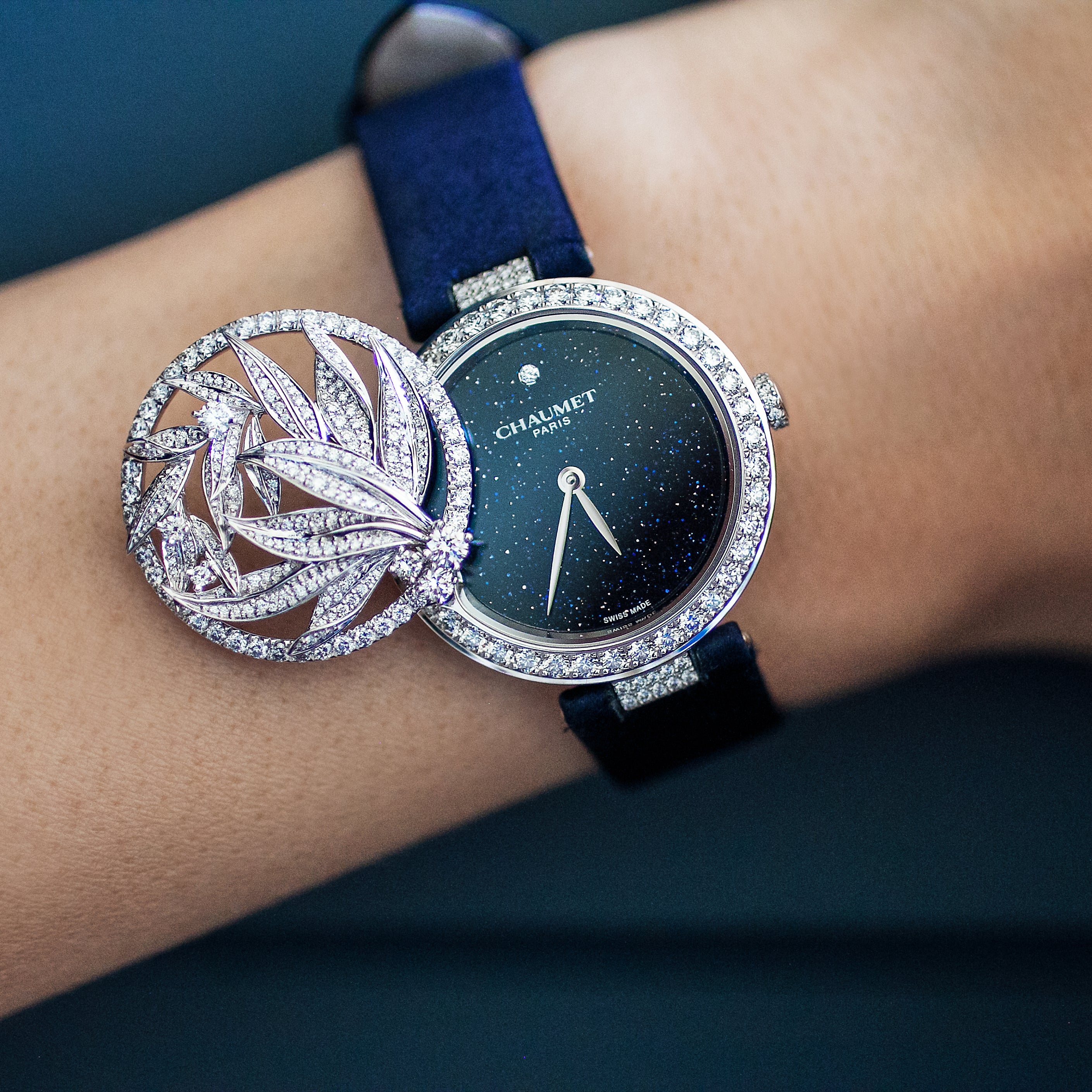 White gold secret watch, diamonds LAURIER White Gold Blue