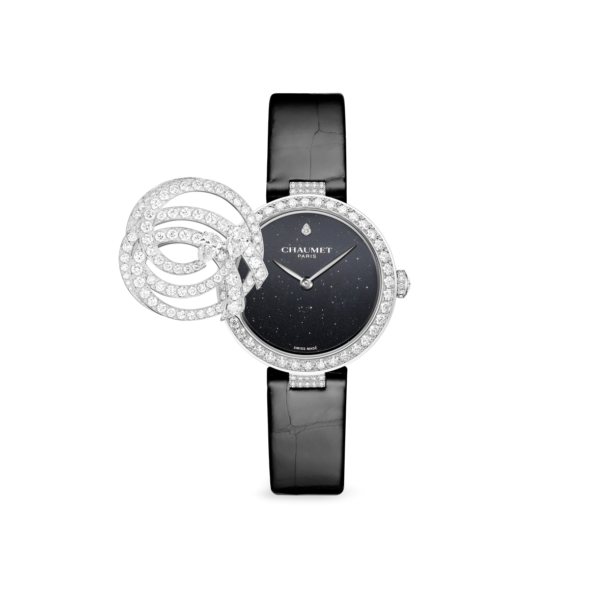 CHAUMET - Liens缘系·一生 - 腕表 - 白金腕表，黑色砂金石和钻石 - W85193