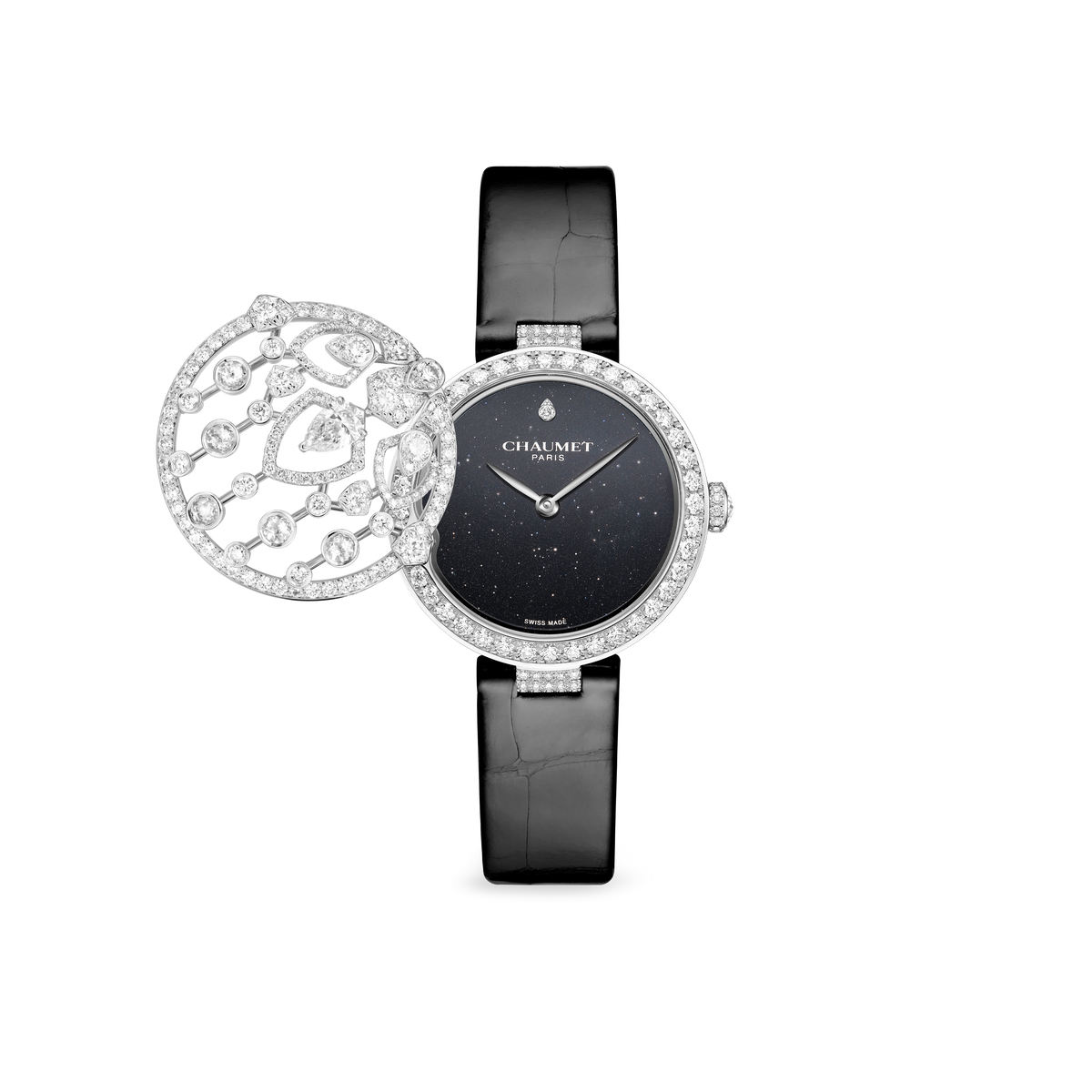 CHAUMET - جوزفين - ساعة - ساعة مخفية من الذهب الأبيض، أفينتورين أسود وألماس - W85194