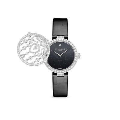 CHAUMET - جوزفين - ساعة - ساعة مخفية من الذهب الأبيض، أفينتورين أسود وألماس - W85194