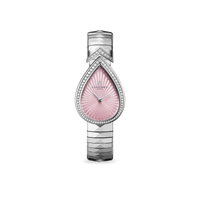 Montre en acier, nacre et diamants