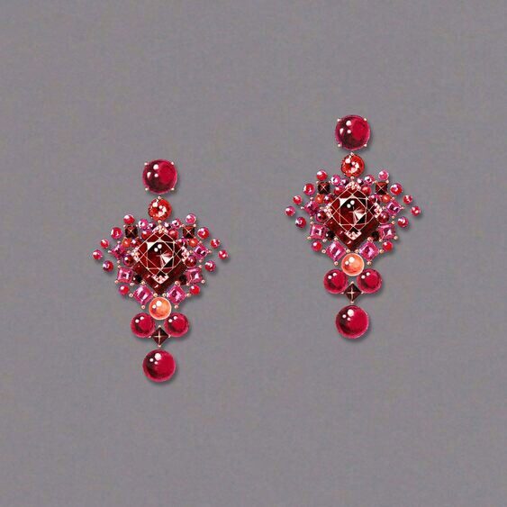Aria Passionata Chaumet est une fête gouaché earrings