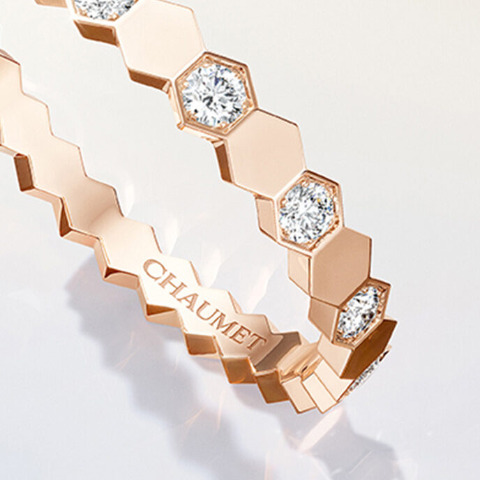 rings diamonds rose gold Bee de Chaumet