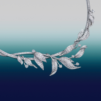 precious nature high jewellery chaumet white gold necklace leaf necklace with diamond
