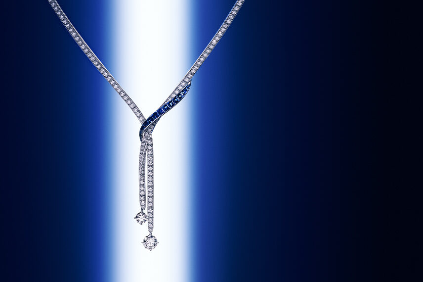 Necklace Liens High jewerly saphir and diamonds
