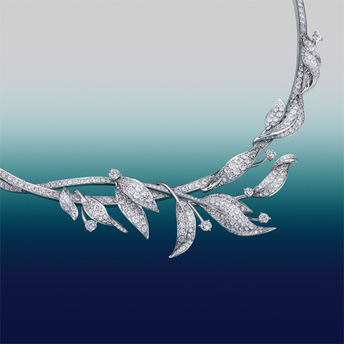 precious nature high jewellery chaumet white gold necklace leaf necklace with diamond