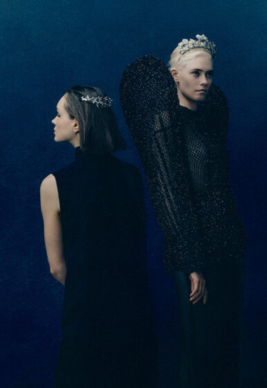 models wearing tiaras from Chaumet