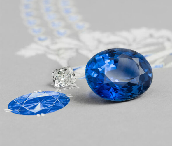 gem stone saphir blue