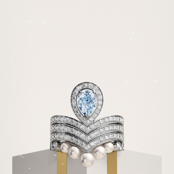 Joséphine collection rings in white gold with diamonds